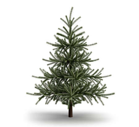 Christmas tree for greeting card, festive poster or party invitations.   of tree included. 3d renderingの写真素材