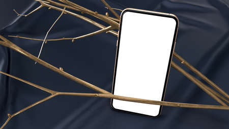 Merry Christmas and New Year.  Christmas and New year event mockup template concept.   of screen phone included. 3d renderingの写真素材
