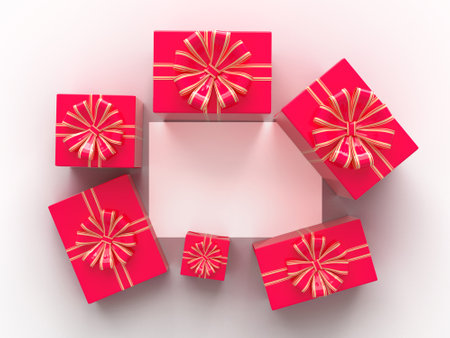 Happy Valentines Day.Be my Valentine. Celebration party with gift box decorations and greeting card mockup template. 3d Renderingの写真素材