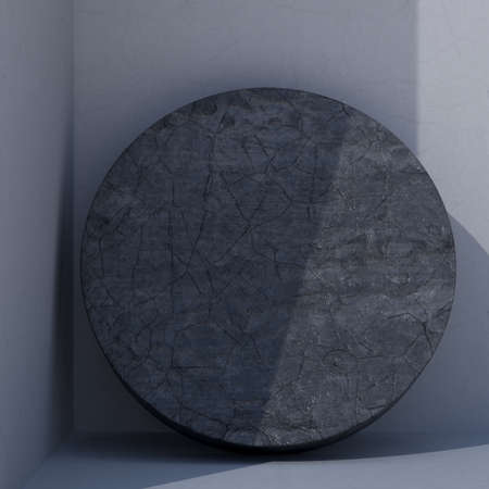Blank stone in wall concrete for logo presentation branding, corporate identity, advertising. Mockup 3D renderingの写真素材