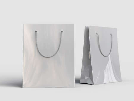 Shopping bag mockup. shopping product package for branding and corporate identity design. Mockup 3D renderingの写真素材