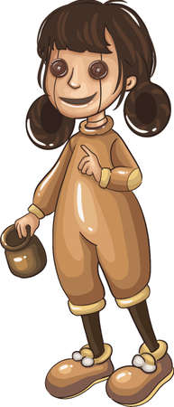 Cartoon Kids in halloween costumes. Great for party decoration Halloween cartoon style. Vector illustration.のイラスト素材