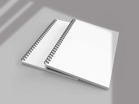 Notebook mockup cover For the business or corporate identity presentation with shadow 3d renderingの写真素材