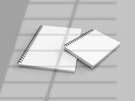 Notebook mockup cover For the business or corporate identity presentation with shadow 3d renderingの写真素材