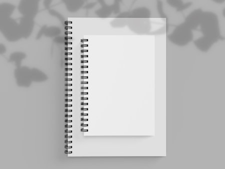 Notebook mockup cover For the business or corporate identity presentation with shadow 3d renderingの写真素材