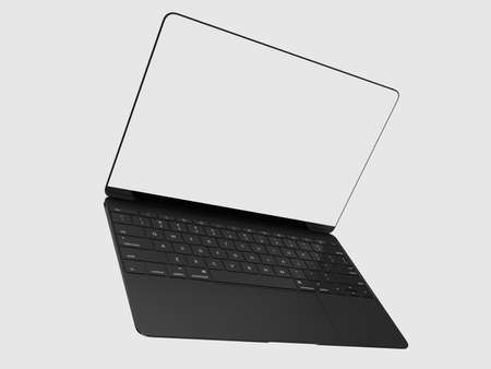 Realistic Laptop Mockup Scene. Template for branding identity global business designの写真素材