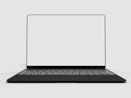 Realistic Laptop Mockup Scene. Template for branding identity global business designの写真素材