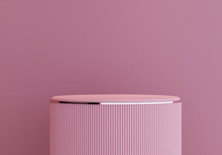 Product display podium for product presentation branding and packaging presentation. 3D stand to show cosmetic products. 3d renderingの写真素材
