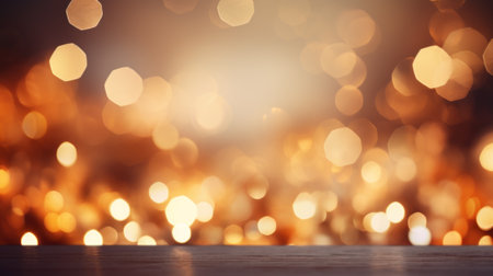 Golden sparkle glitter with Gold bokeh effect and selective defocus backdrop. Festive luxury background with bright gold lights christmas mood concept for banner, ads and poster. Generative aiの素材