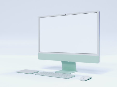 Realistic Monitor 24 inch computer monitor display mockup Template For presentation branding,...