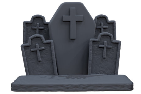 Halloween tombstone, Ancient RIP for Halloween, cemetery or tomb, dead funeral concept. Happy Halloween celebration concept for banner, poster, ads brochure, greeting card, party invitationの写真素材
