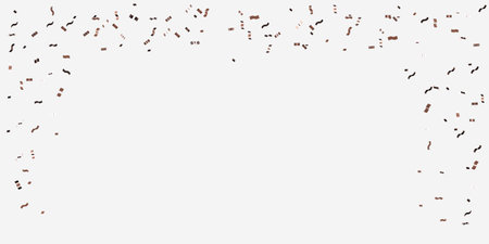 Realistic Confetti Golden tinsel, confetti falling on a transparent background. 3D Elements shiny golden paper pieces flying and spreading festive decoration for birthday party celebrationの写真素材