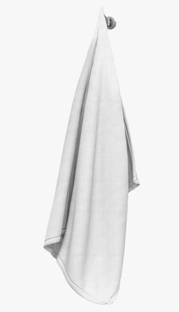 Towel mockup hanging on hanger and hook mockup for design, branding, advertising. Empty of fluffy isolated fabric for luxury hotel or hospital or perfumed towel in resort, spa, bathroom templateの写真素材