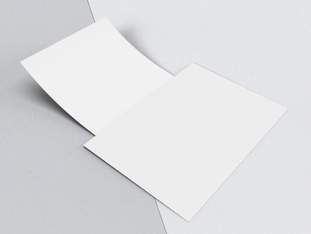 Flyer A4 Paper Mock up with shadow overlay. Template for presentation branding, corporate identity, advertising, branding identity global businessの写真素材