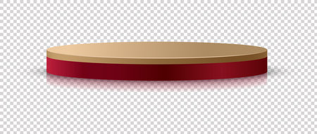 Abstract pedestal podium 3D design on transparent background. Minimal empty stand concept 3d shape for presenting products display, stage showcase, cosmetic ads, promotion. Vector geometricのイラスト素材