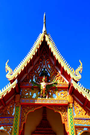 Thailand Temple clear blue skyの写真素材
