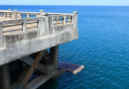 bridge to the sea with clear sky の写真素材