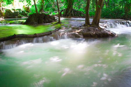 Andaman Thailand outdoor photography of waterfall in rain jungle forest. Trees, PHUKET,KRABI,PHANGKHAの写真素材