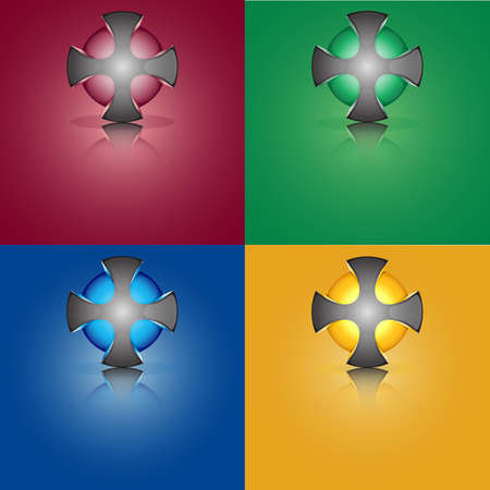 sphere cross trimmed with colored sphere insideのイラスト素材