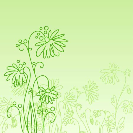 A square gradient background with flowersの写真素材