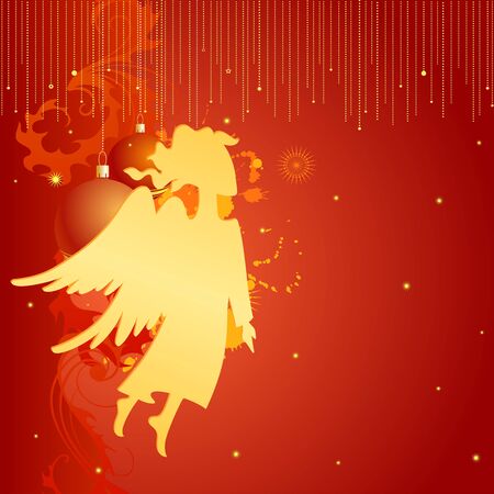 A christmas card with an angelのイラスト素材