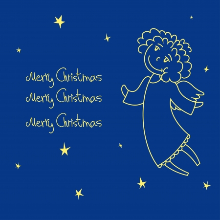 A christmas card with an angelのイラスト素材