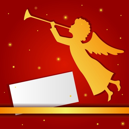 A square vector christmas card with the angelの写真素材
