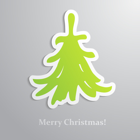 A square christmas card with a christmas treeのイラスト素材