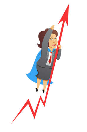 A vector business woman increasing the resultsのイラスト素材