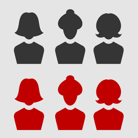 A set of female business pictogram avatarsのイラスト素材