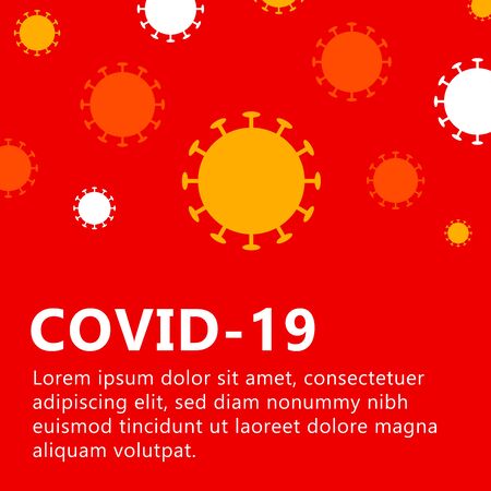 A square vector image for the coronavirus theme. A template with coronavirus elements for the medical posterのイラスト素材