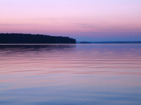 Sunset on Seligerの写真素材