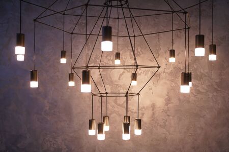 indoor light in dark background fashion roomの写真素材
