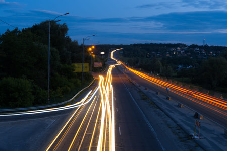 traces of lights on long exposure