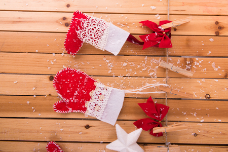 New Year's background on a wooden tableの写真素材
