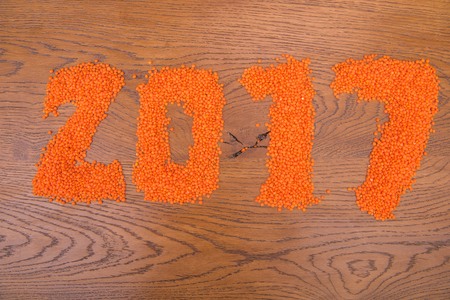 2017 New Year speech on the boardの写真素材