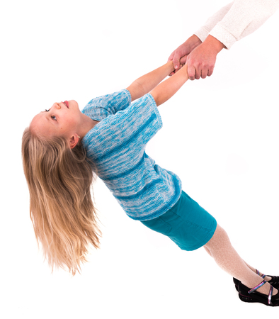 teen girl on a white backgroundの写真素材