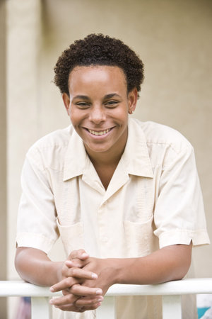 African American teenage boyの写真素材