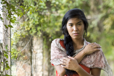 Beautiful woman, 20 years, of Pacific Islander ethnicityの写真素材