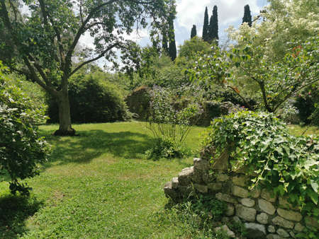 France, the picturesque Jardins du Manoir d Eyrignac in Normandieの写真素材