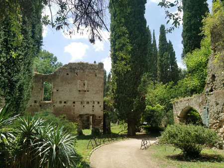The ruins of the medieval castleの写真素材