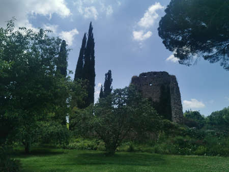 Ruins of an ancient castle in Tuscany, Italy.の写真素材