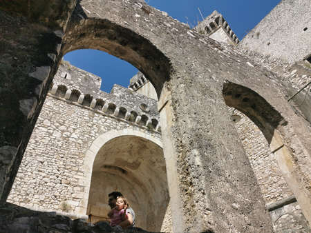 The ruins of the medieval castle of Rovinj, Croatiaの写真素材