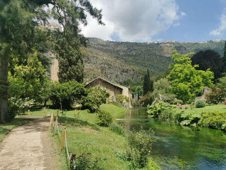 Gardens of the medieval village of Gordes, Provence, Franceの写真素材