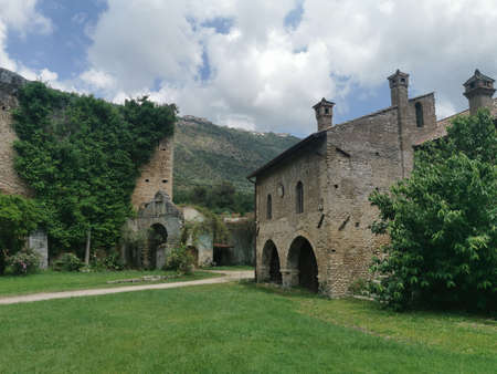 Ruins of the medieval castle in the village of Melnik, Croatiaの写真素材