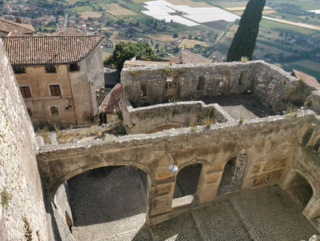 Aerial view of the town of San Gimignano, Tuscany, Italyの写真素材