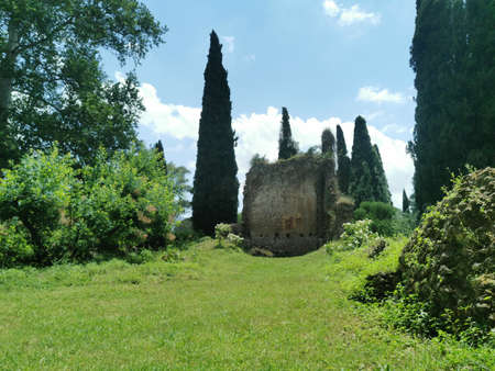 Ninfa Gardens and Sermoneta Castle. Magical and enchanting landscapes.のeditorial素材