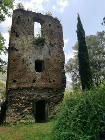 Ninfa Gardens and Sermoneta Castle. Magical and enchanting landscapes.のeditorial素材