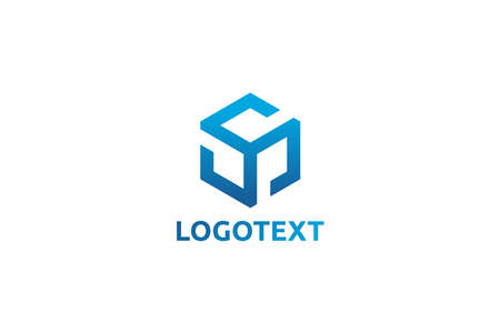 Abstract cube box logo icon template. technology thing concept symbol vector illustrationのイラスト素材