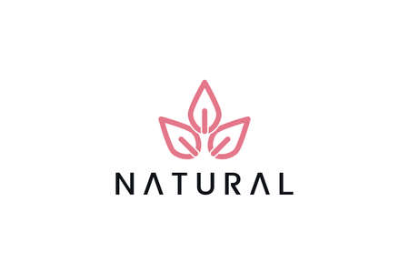 Lotus flower logo design. Abstract emblem, logotype concept.のイラスト素材